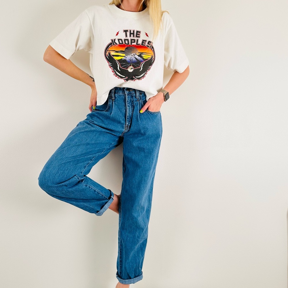 Vintage Forenza mom fit loose high rise straight blue denim jeans paper bag